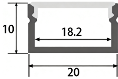 YR 20*10mm Edge Factory Price Surface-mounted Linear LED Strip Light Anodized Aluminum 6000 K Ceiling Profile