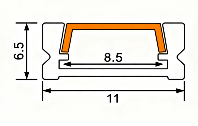 11*7mm Edge Anodized Aluminum Alloy Led Strip Light Mounted Square Profile Channel Factory Wholesale Customize 5-Year Warranty