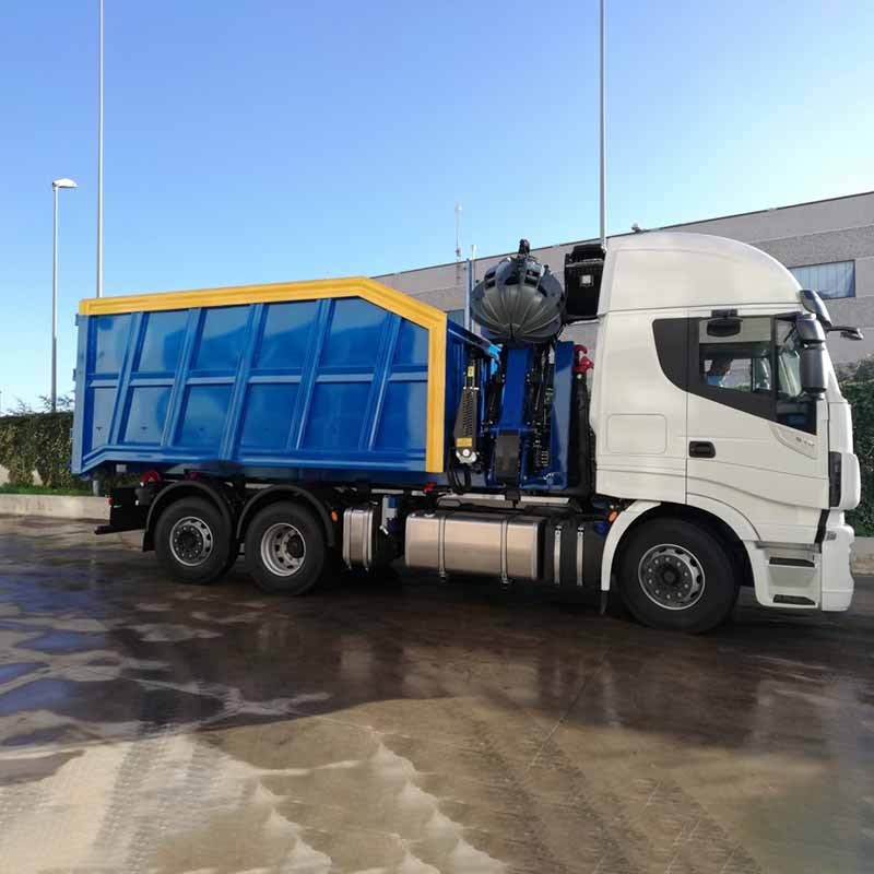 Hook Loader Compartment with Grab Bucket Loading Crane