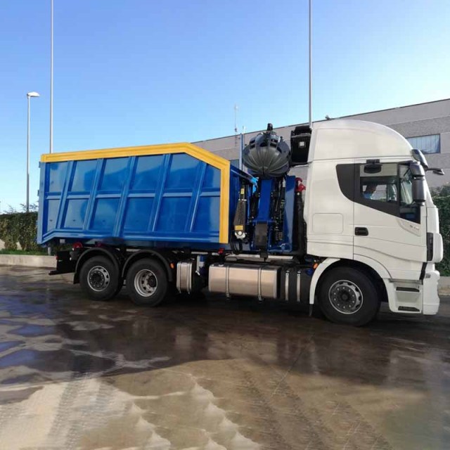 Hook Loader Compartment with Grab Bucket Loading Crane