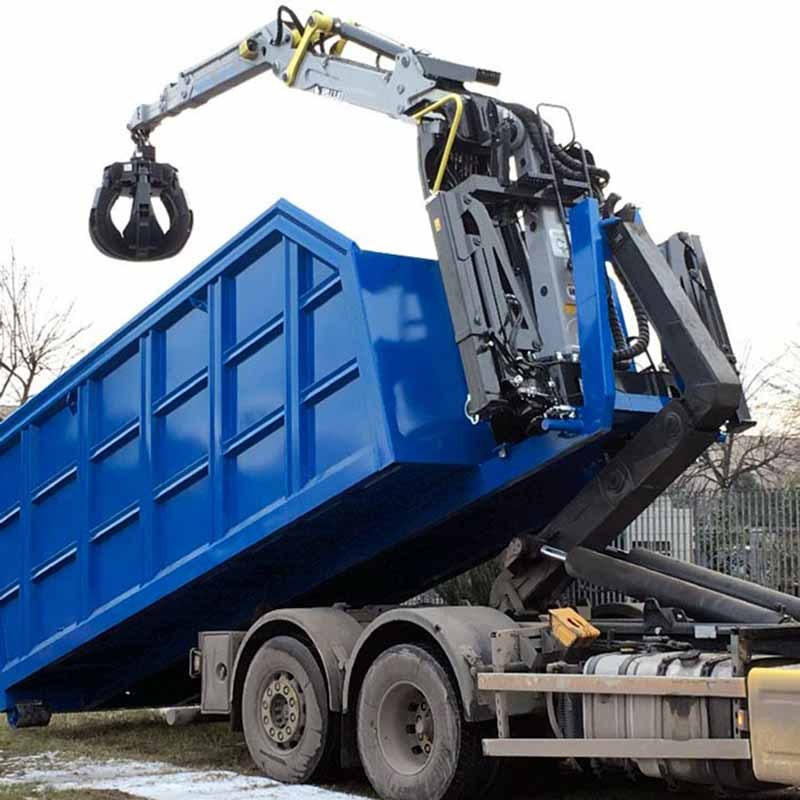 Hook Loader Compartment with Grab Bucket Loading Crane
