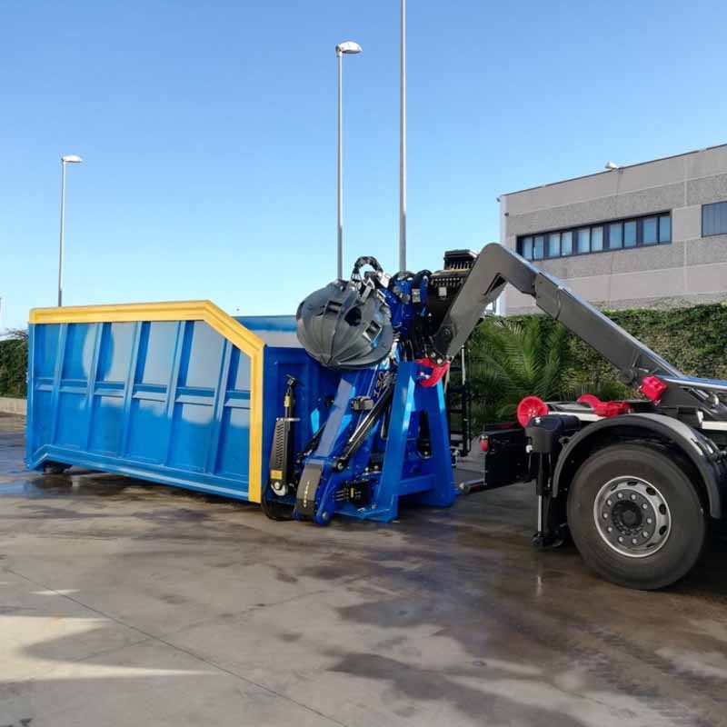 Hook Loader Compartment with Grab Bucket Loading Crane