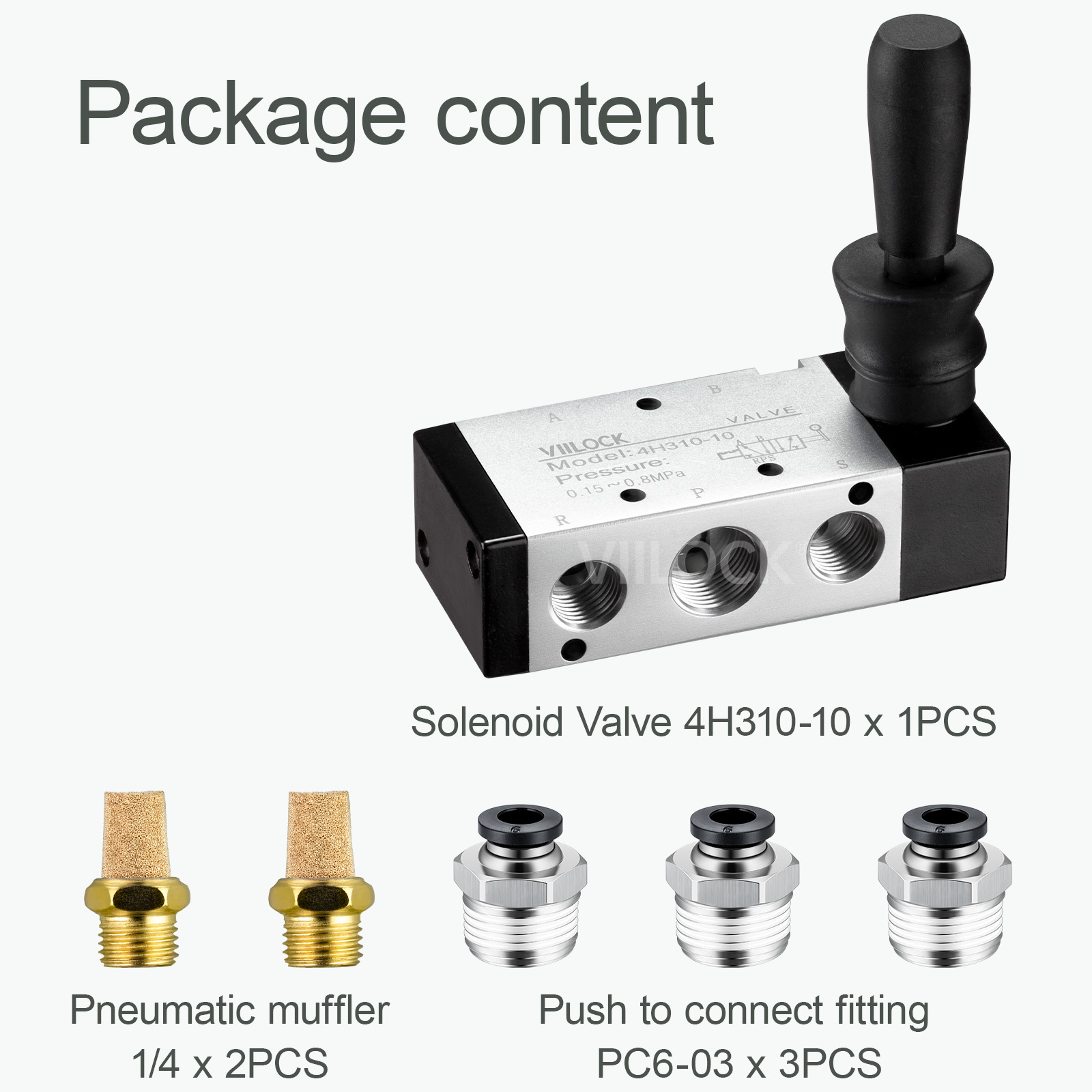 Pneumatic Air Hand Lever Valve, 5 Way 2 Position 3/8”NPT Solenoid Valve Manual Control Direct Driving Type Push-Pull 4H310-10,VIILOCK,Pneumatic Air Hand Lever Valve, 5 Way 2 Position 3/8”NPT Solenoid Valve Manual Control Direct Driving Type Push-Pull 4H310-10