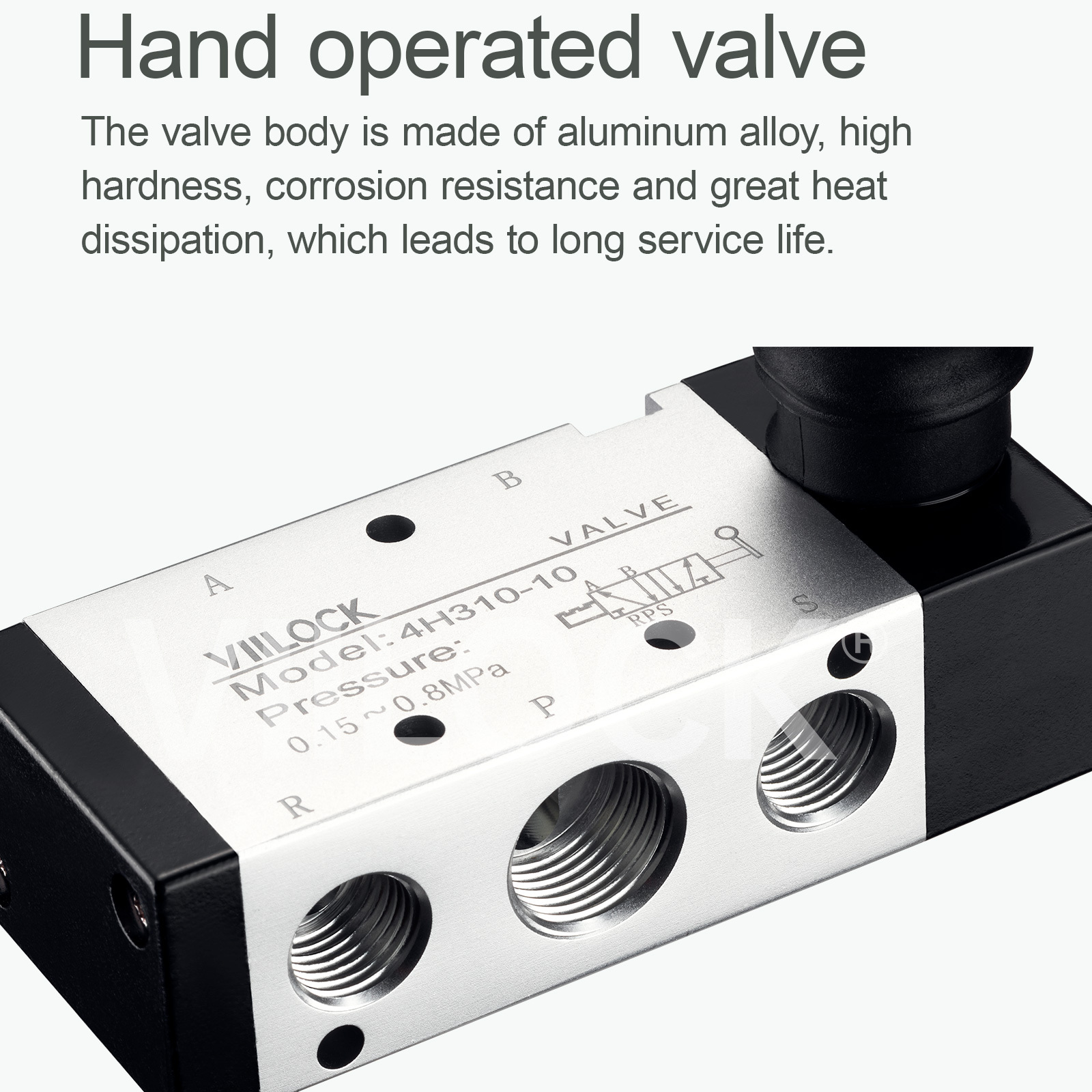Pneumatic Air Hand Lever Valve, 5 Way 2 Position 3/8”NPT Solenoid Valve Manual Control Direct Driving Type Push-Pull 4H310-10,VIILOCK,Pneumatic Air Hand Lever Valve, 5 Way 2 Position 3/8”NPT Solenoid Valve Manual Control Direct Driving Type Push-Pull 4H310-10