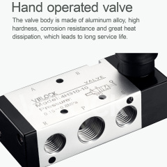 Pneumatic Air Hand Lever Valve, 5 Way 2 Position 3/8”NPT Solenoid Valve Manual Control Direct Driving Type Push-Pull 4H310-10,VIILOCK,Pneumatic Air Hand Lever Valve, 5 Way 2 Position 3/8”NPT Solenoid Valve Manual Control Direct Driving Type Push-Pull 4H310-10