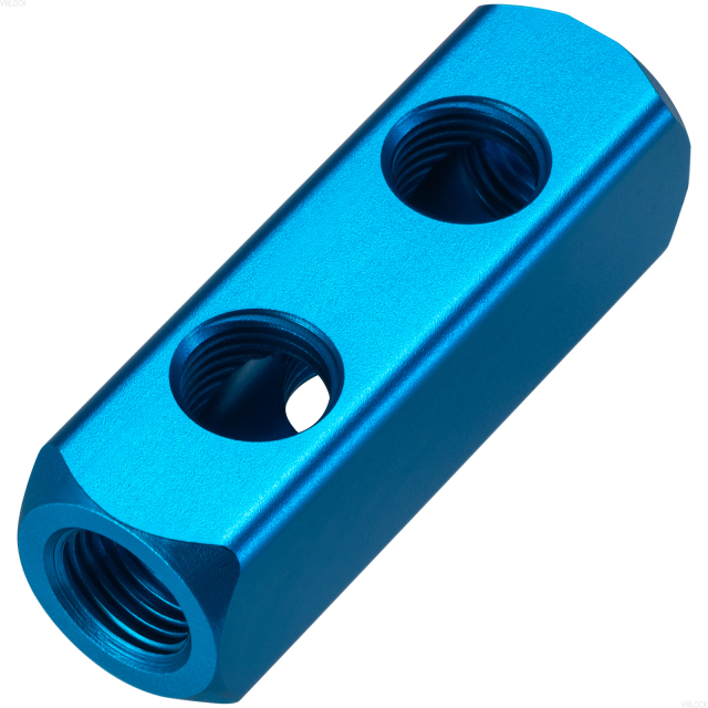 2 Way 5 Port 1/4" Pneumatic Air Manifold Block,VIILOCK,2 Way 5 Port 1/4" Pneumatic Air Manifold Block