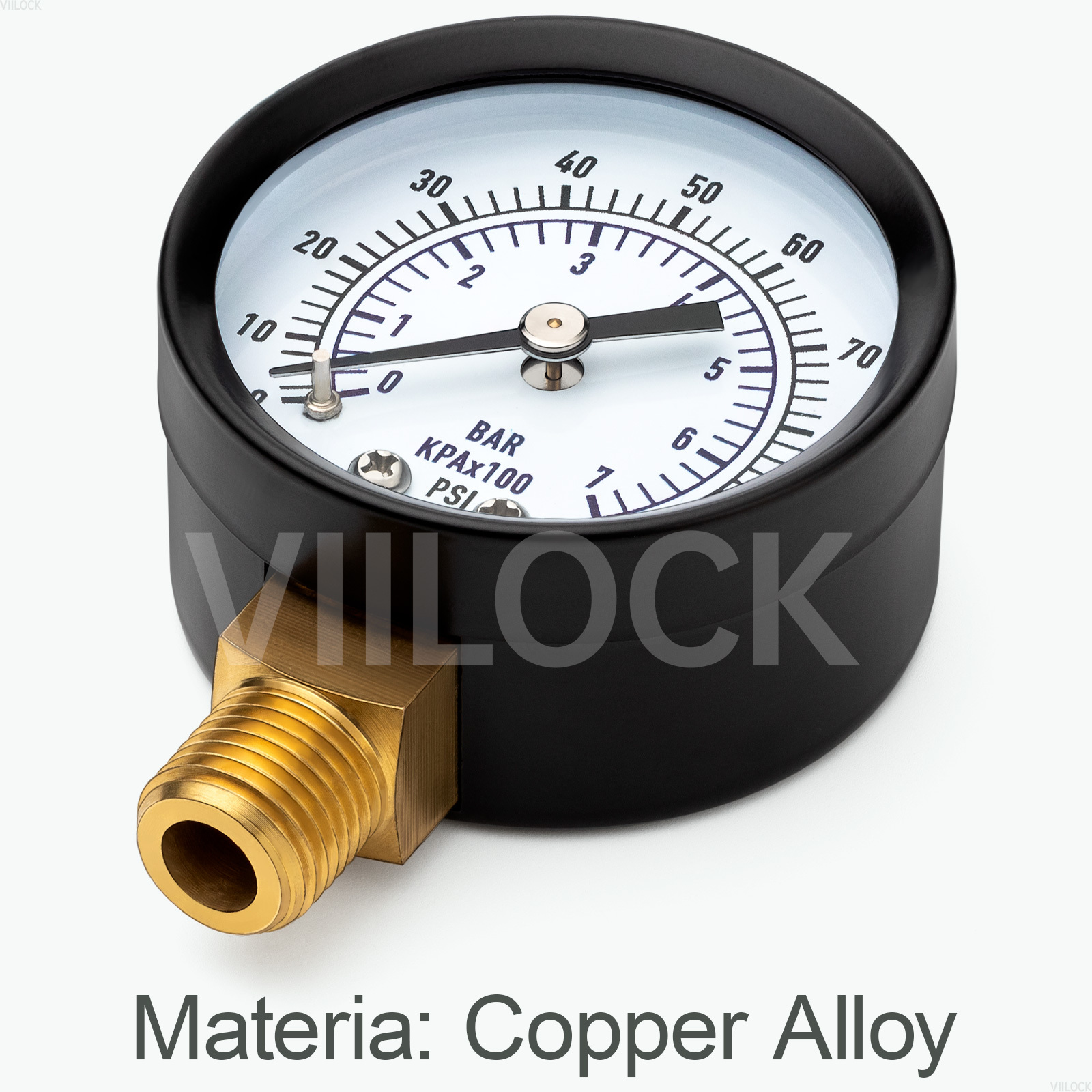 VIILOCK 2" Dial Lower Mount Well Tank Pressure Gauge (0-100PSI / 0-7Bar),VIILOCK,VIILOCK 2" Dial Lower Mount Well Tank Pressure Gauge (0-100PSI / 0-7Bar)
