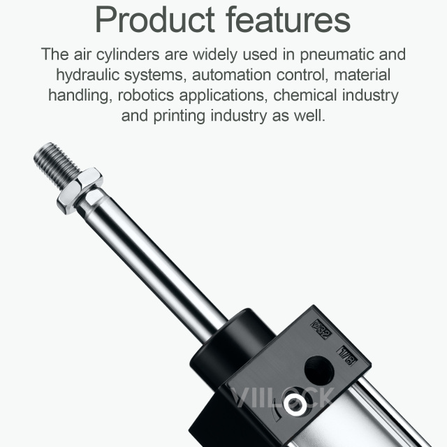SC 32×200 Standard Double Acting Pneumatic Cylinder (Single Rod),VIILOCK,SC 32×200 Standard Double Acting Pneumatic Cylinder (Single Rod)