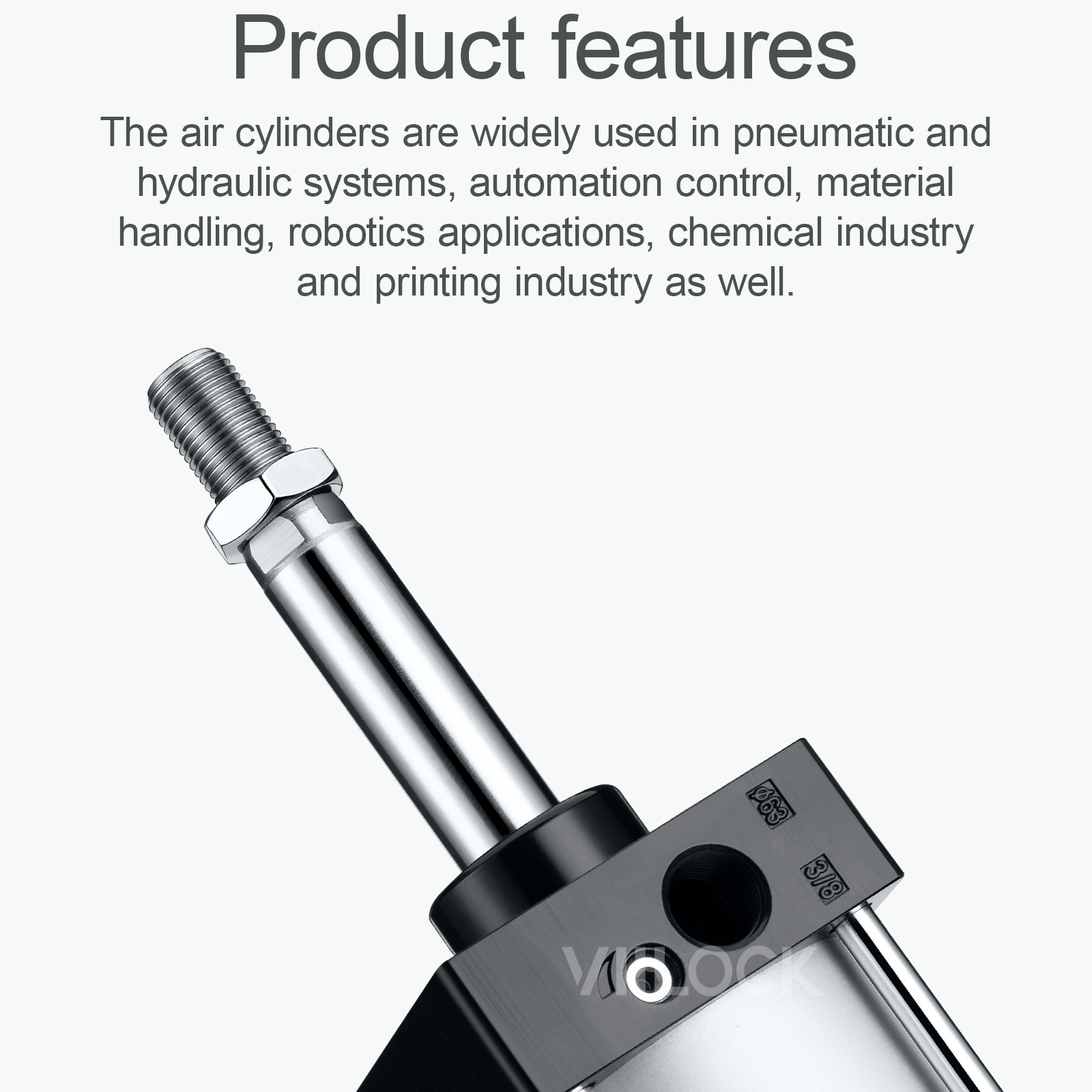 SC 63×200 Standard Double Acting Pneumatic Cylinder (Single Rod),VIILOCK,SC 63×200 Standard Double Acting Pneumatic Cylinder (Single Rod)