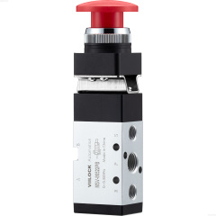 MSV-86522PB 5 Way 2 Position Momentary Mushroom Push Button Pneumatic Mechanical Valve,VIILOCK,MSV-86522PB 5 Way 2 Position Momentary Mushroom Push Button Pneumatic Mechanical Valve