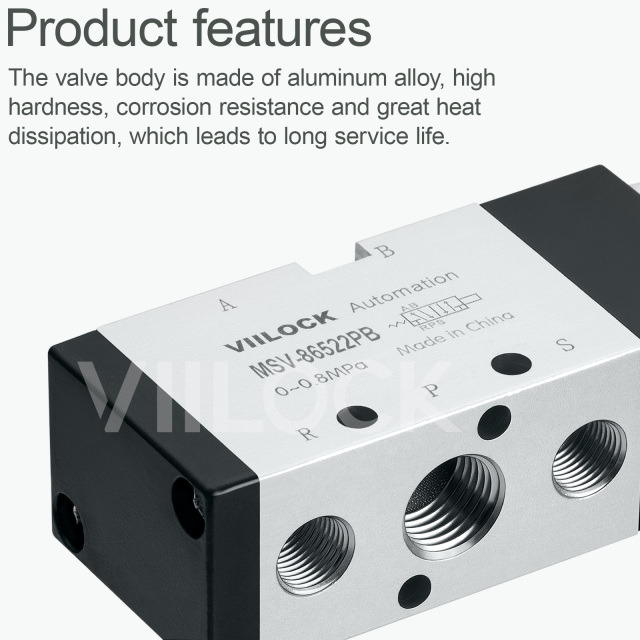 MSV-86522PB 5 Way 2 Position Momentary Mushroom Push Button Pneumatic Mechanical Valve,VIILOCK,MSV-86522PB 5 Way 2 Position Momentary Mushroom Push Button Pneumatic Mechanical Valve