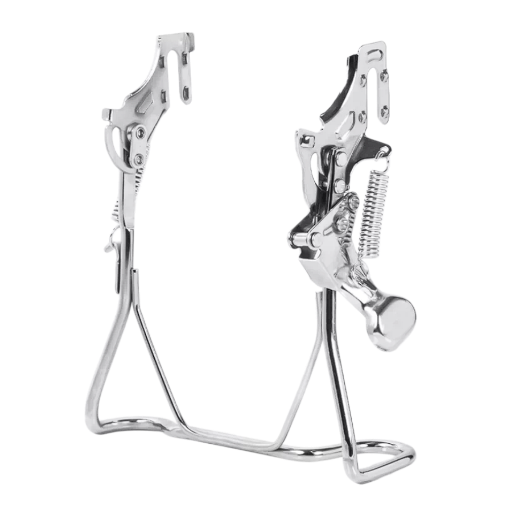 bike moped motorcycle two side rear double kickstand, parking stand, support bracket