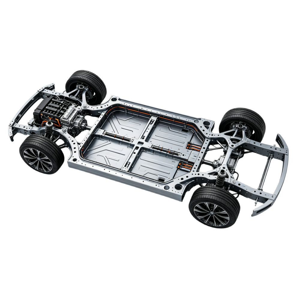 Electric car main frame  steel+alloy