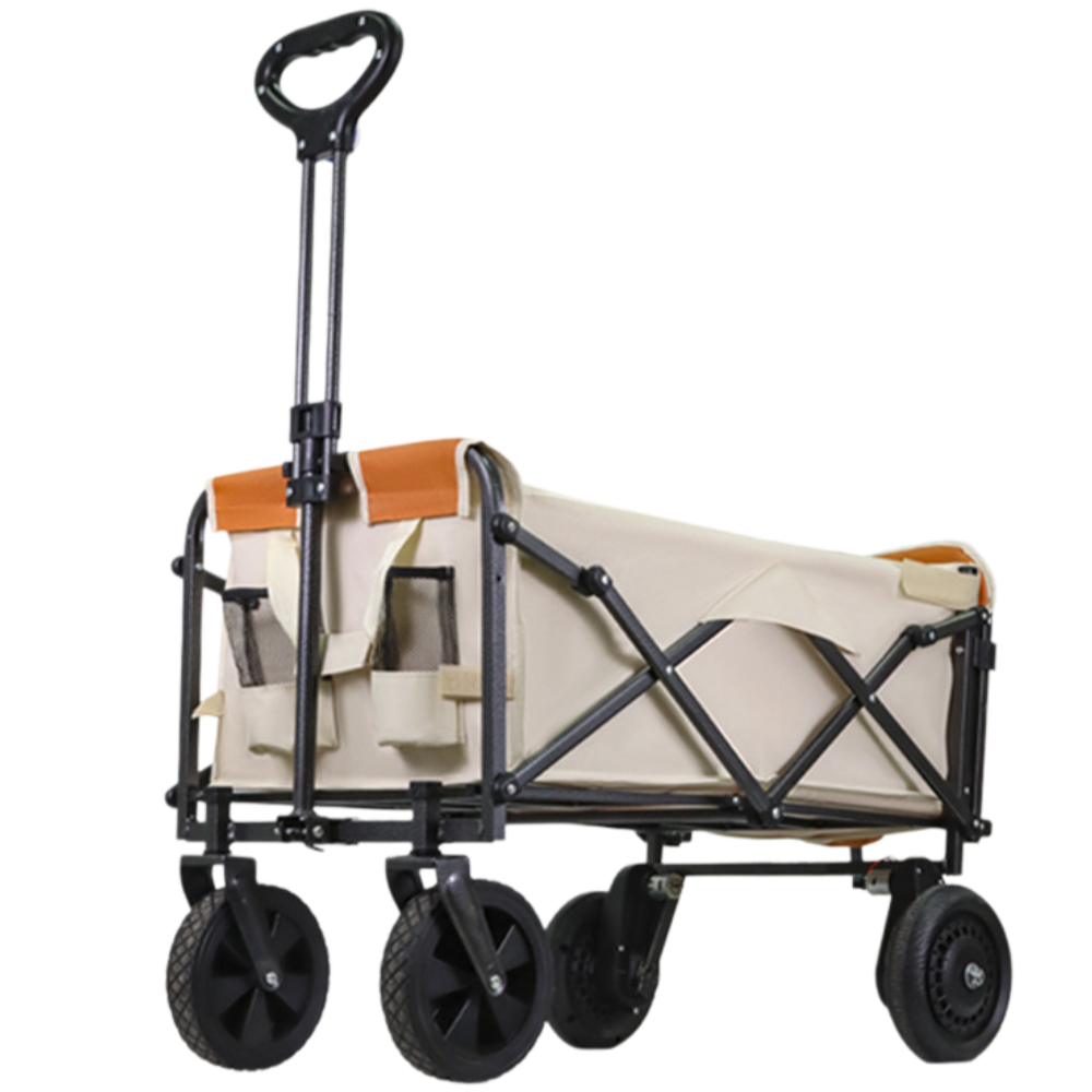 Electric Remote Control Camping Wagon, Foldable Outdoor Utility Cart with Lithium Battery