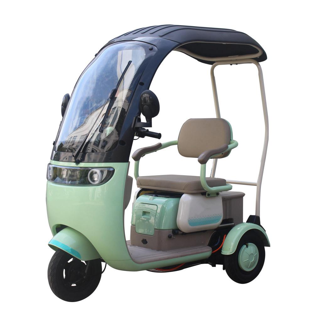 Folder electric tricycle with carbin cover 500W 25KM/H speed, 50km range