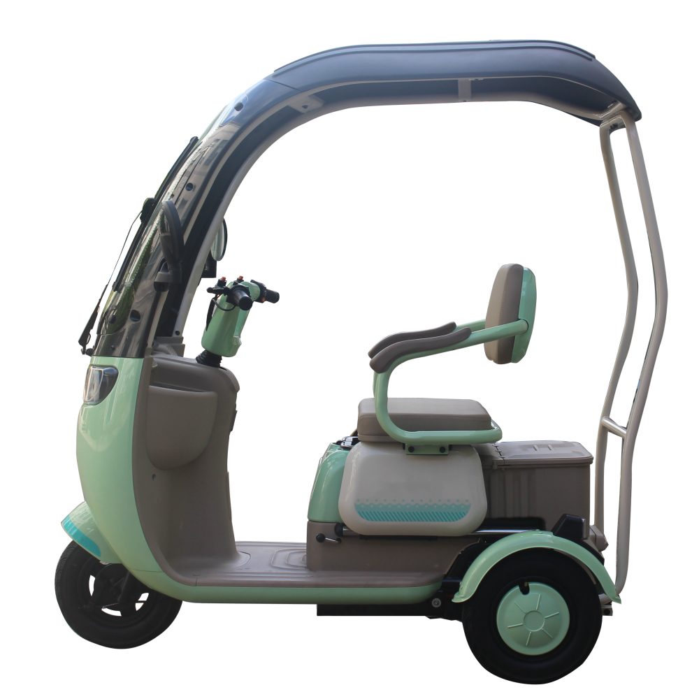Folder electric tricycle with carbin cover 500W 25KM/H speed, 50km range