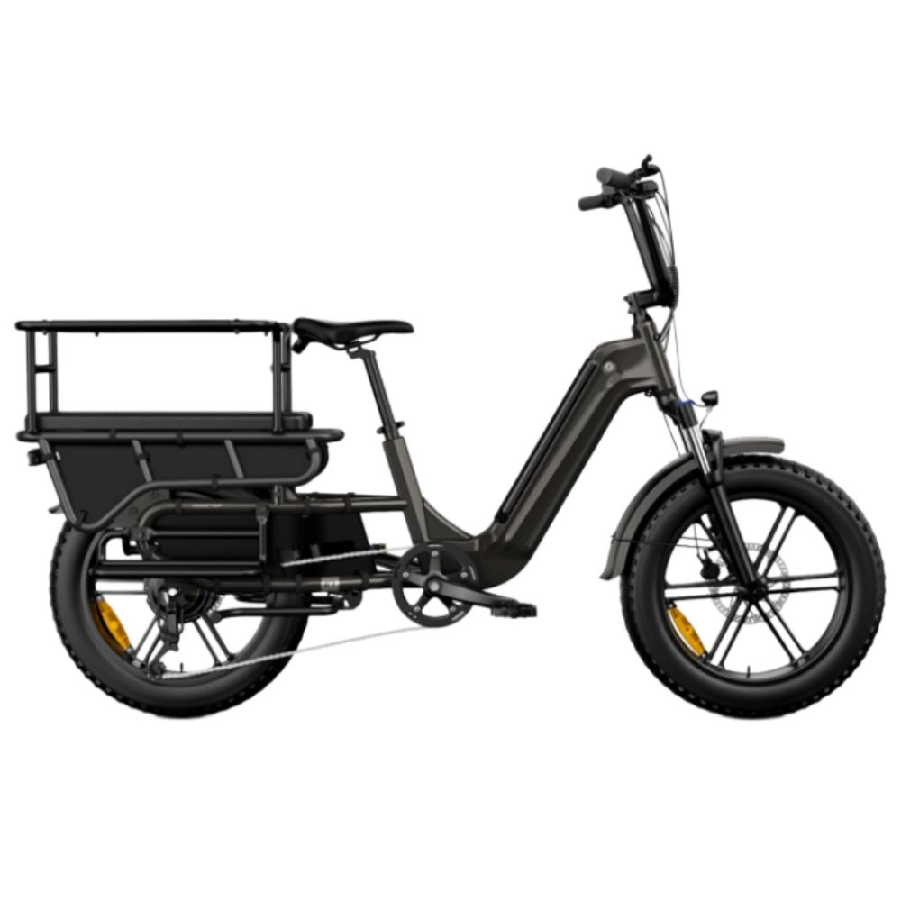 48V 20" Fat Tire Longtail Cargo  E-bike with Aluminum Frame kids care camping