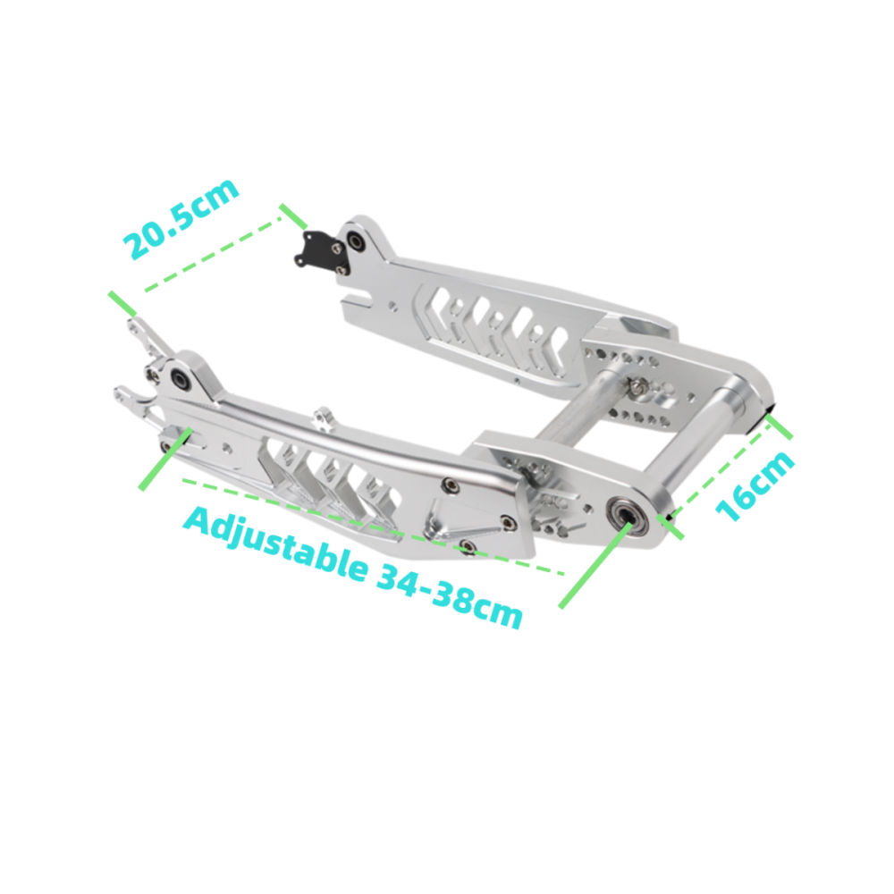 3D Extended Hollow Adjustable Fishbone Swingarm for NIU N1S, Modified E-Bike Aluminum Alloy Frame for electric moped motorycle