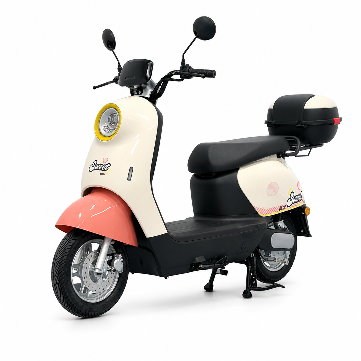 Adult 600W Electric Moped with 48V 60V Lead Acid Battery Rear Trunk City Electric Scooter
