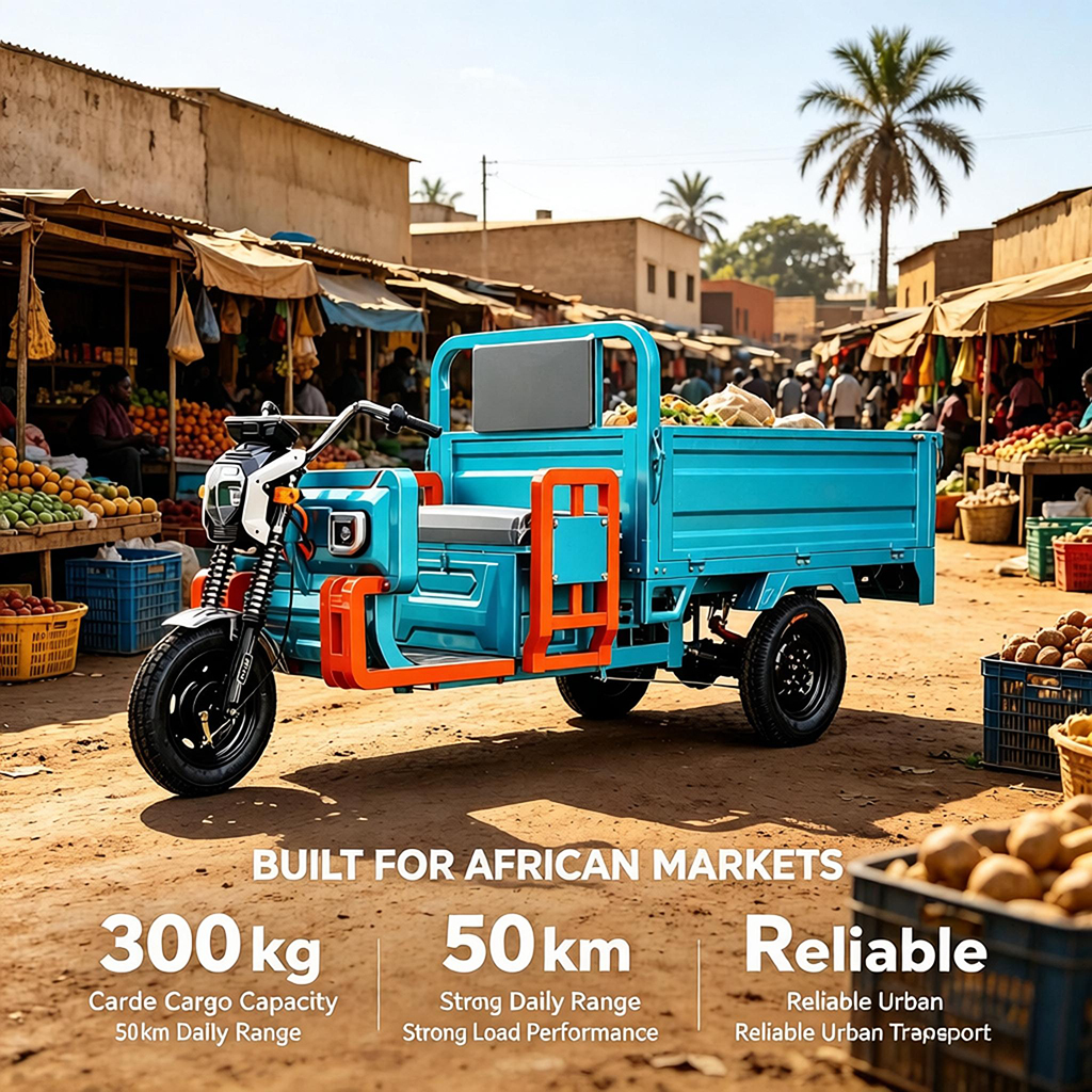 Wholesale High Performance 3 Wheel Electric Cargo Tricycle with Reinforced Bed