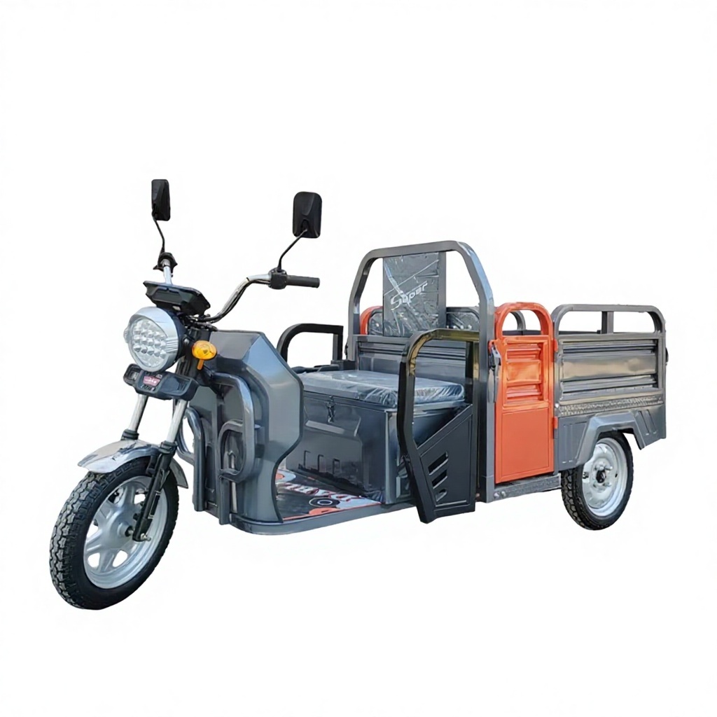 Electric Three-Wheeled Tricycle Open Flatbed Cargo Transport Export Battery-Powered High-Capacity 200-300kg 30km/h