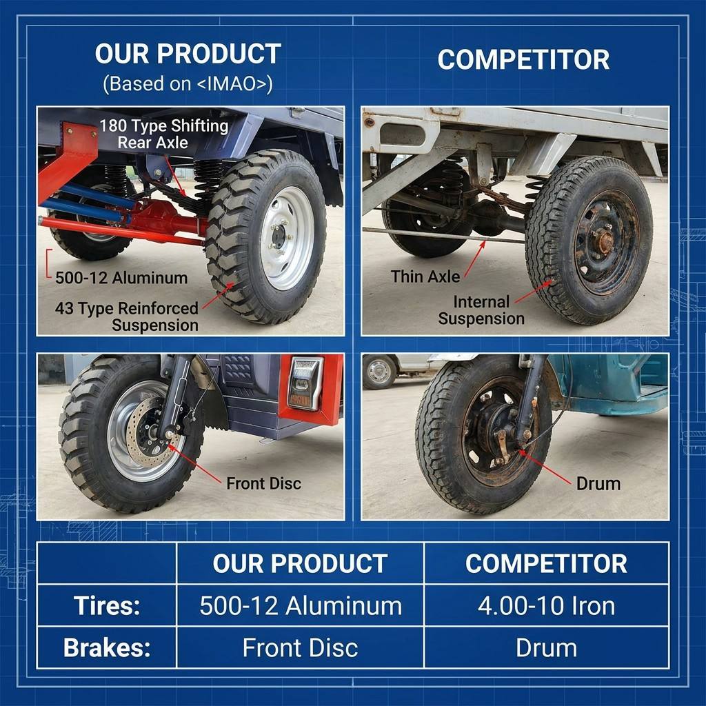 3 Wheel Scooter Heavy-Duty Agriculture Electric Tricycle for Efficient Farming Needs