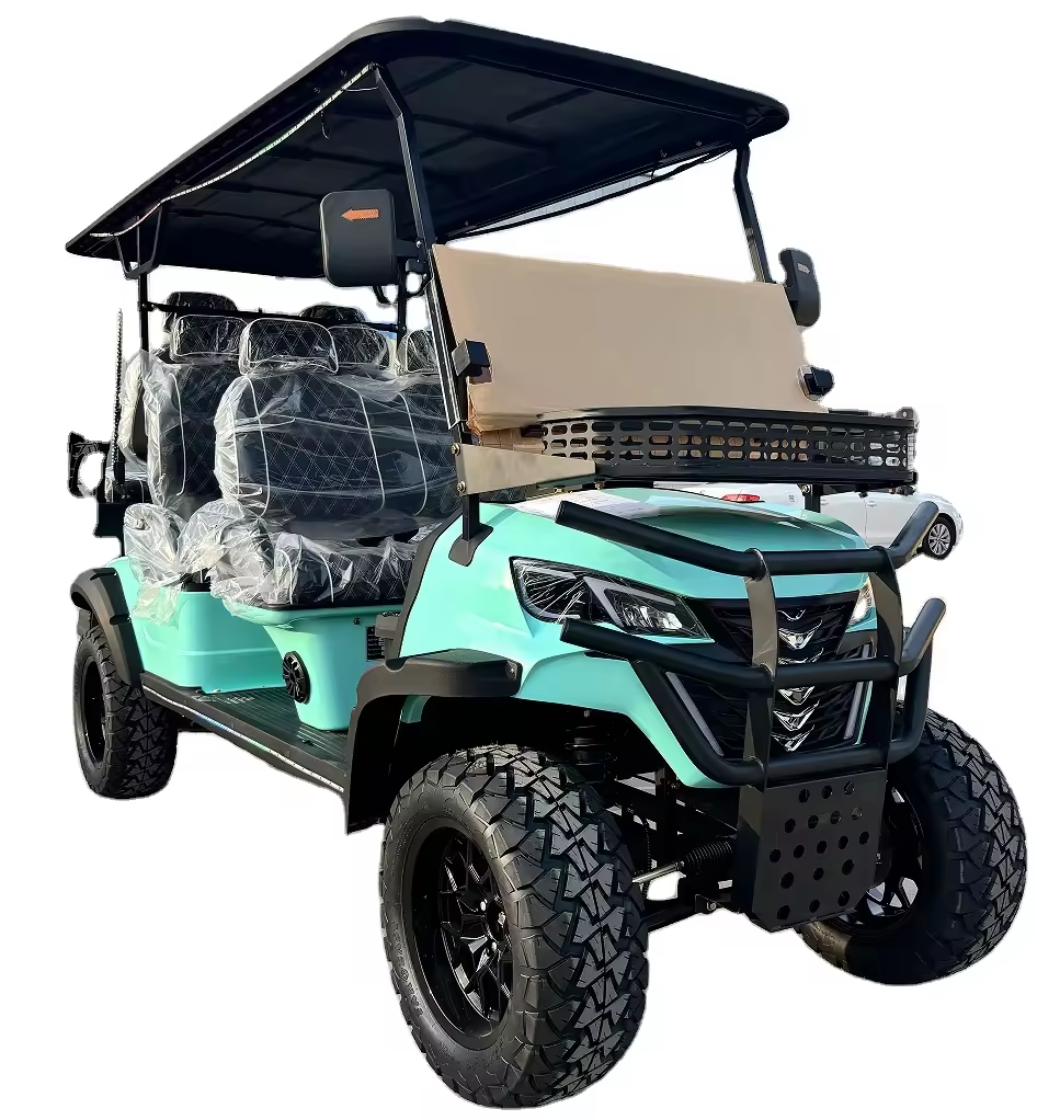 WELIFTRICH 2+4 4 6 Seats 6 Seater Lifted 14 Inches Big off Road Tires Street Legal 72V Lithium Battery Electric Push Golf Cart