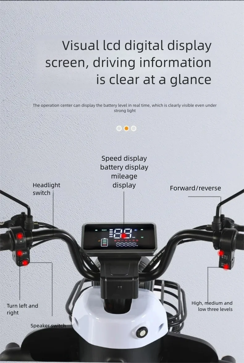 Electric Tricycle 3-Wheeler Scooter 1000W Motor 140km Range for Adults Cargo & Passenger