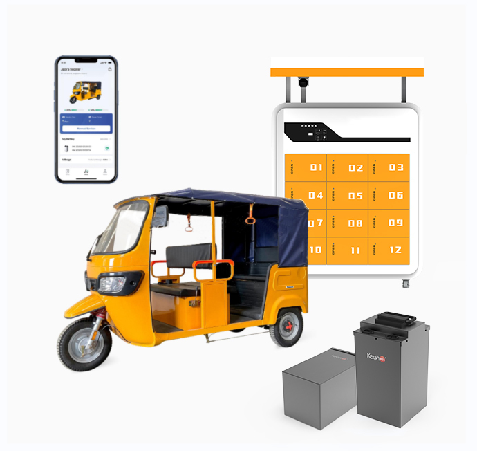 African Passenger Tricycle  E3W Electric Tuk Tuk Bajaj Rickshaw Passenger EV with Swappable Battery 2000W/3000W Motor Vehicle