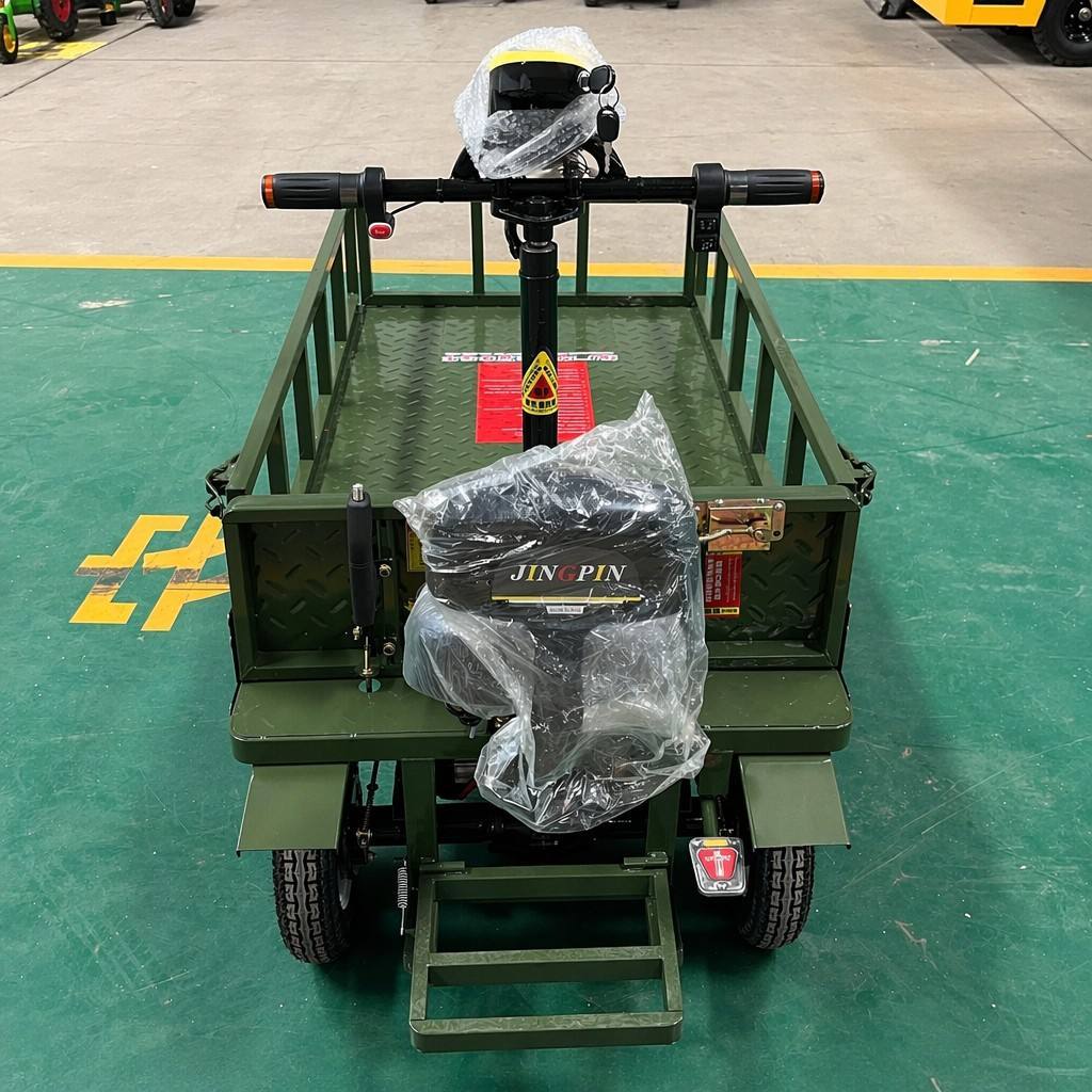 Durable Utility Four-Wheel Electric Flatbed Platform Trolley OEM Customizable Iron Frame Warehouse Cargo Cart