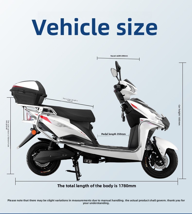 1500W High-speed Electric Motorcycle 60km/h 280kg Load Capacity 108kg Curb Weight Unisex for Long-distance Freight