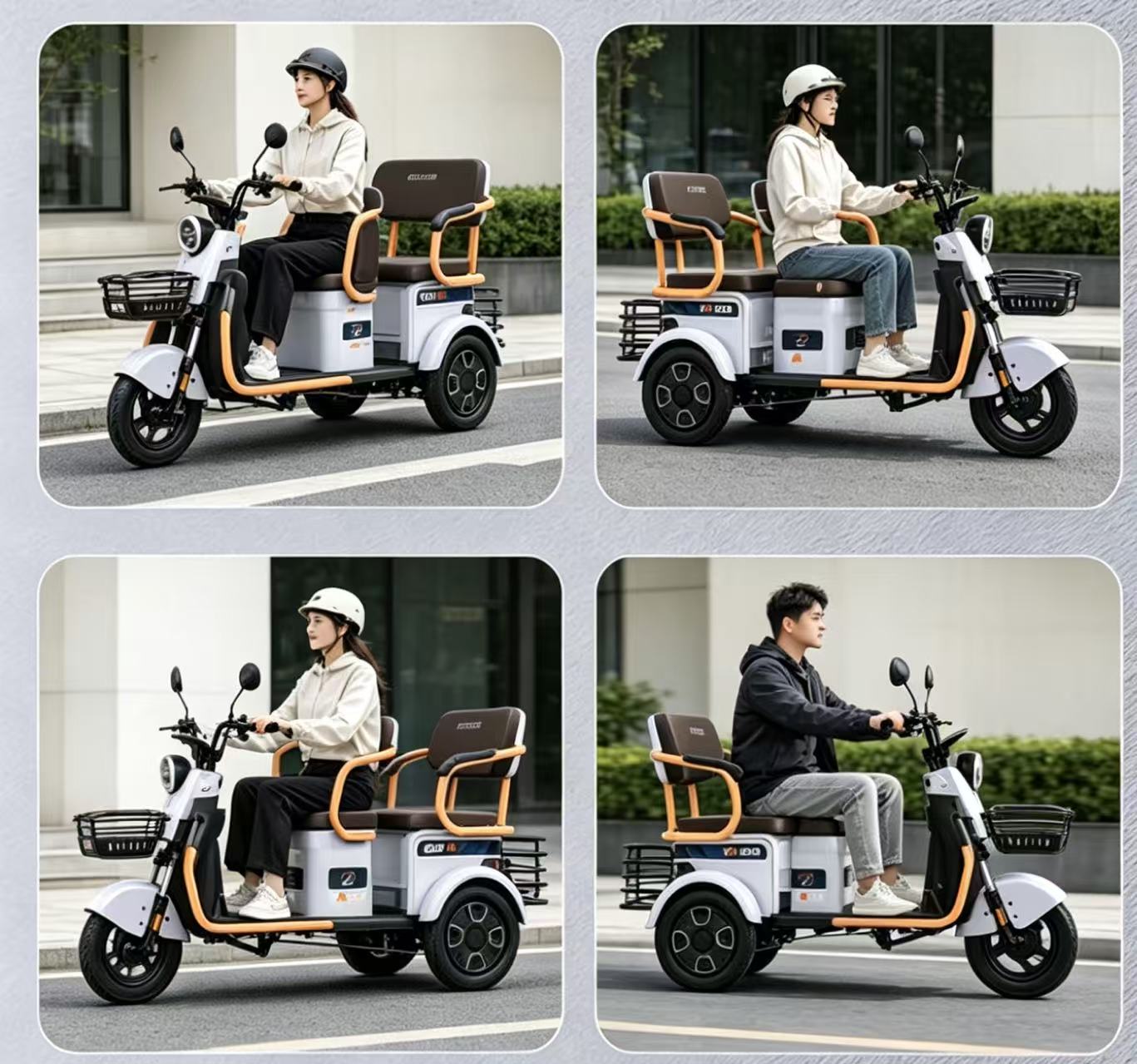 Electric Tricycle 3-Wheeler Scooter 1000W Motor 140km Range for Adults Cargo & Passenger
