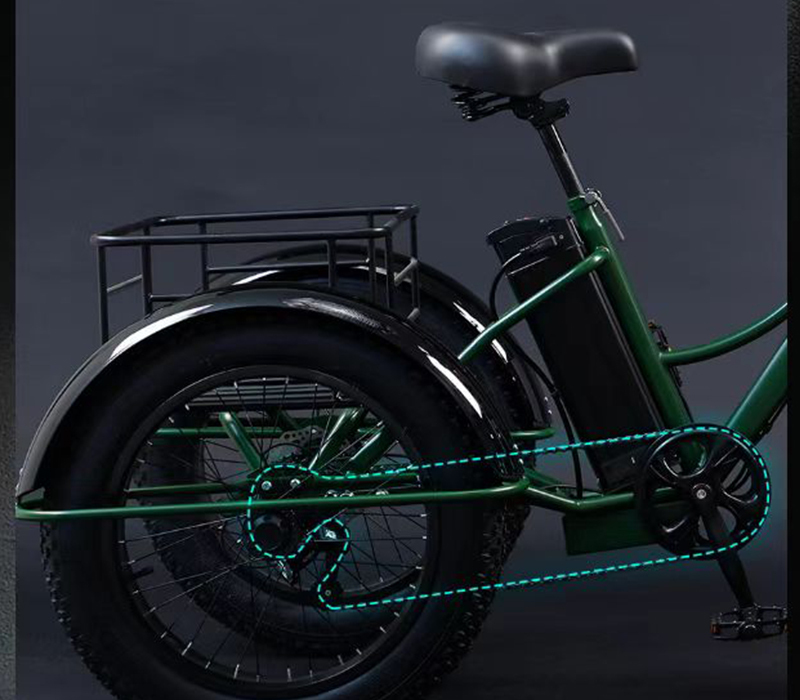 24inch Adult Electric Cargo Tricycle Bike 3 Wheel Fat Tire Bicycle Scooter Motorized Electric Tricycles E Trike for Transport