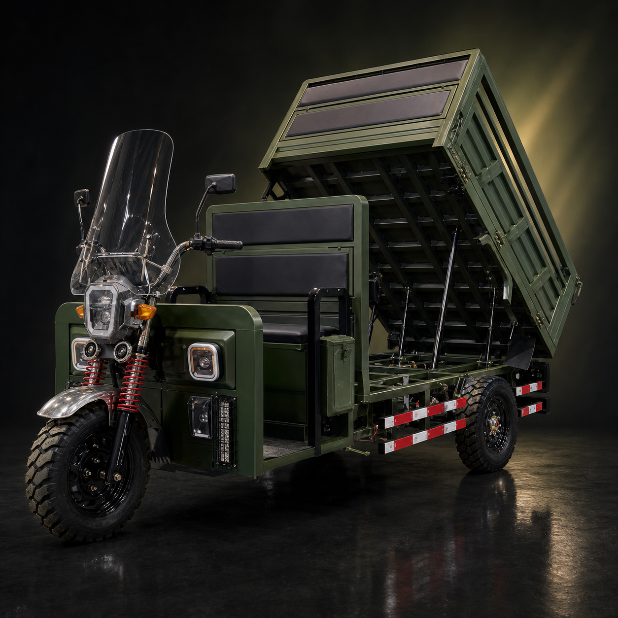 Heavy Duty 72V 1800W Electric Cargo Tricycle for Adults 800kg Load 1.8m Dump Bed Three Wheel Tricycle