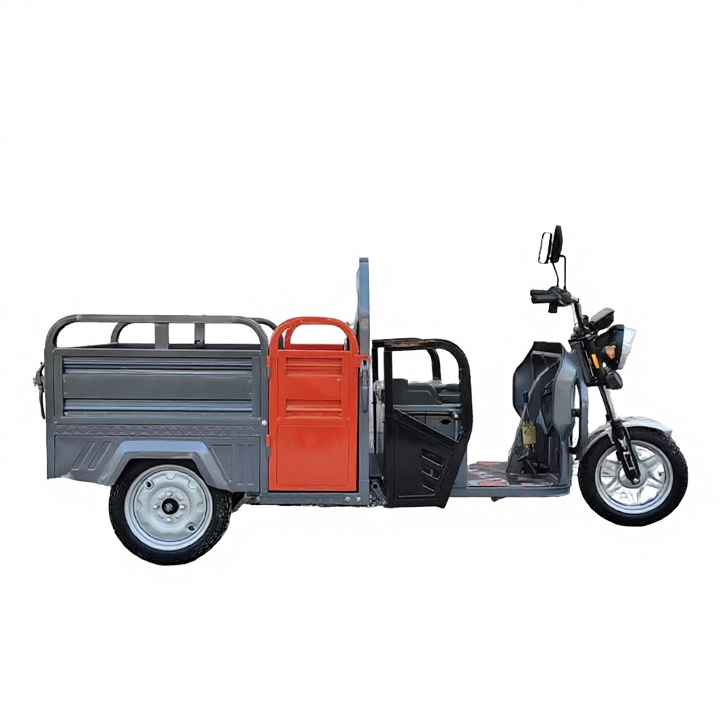 Electric Three-Wheeled Tricycle Open Flatbed Cargo Transport Export Battery-Powered High-Capacity 200-300kg 30km/h