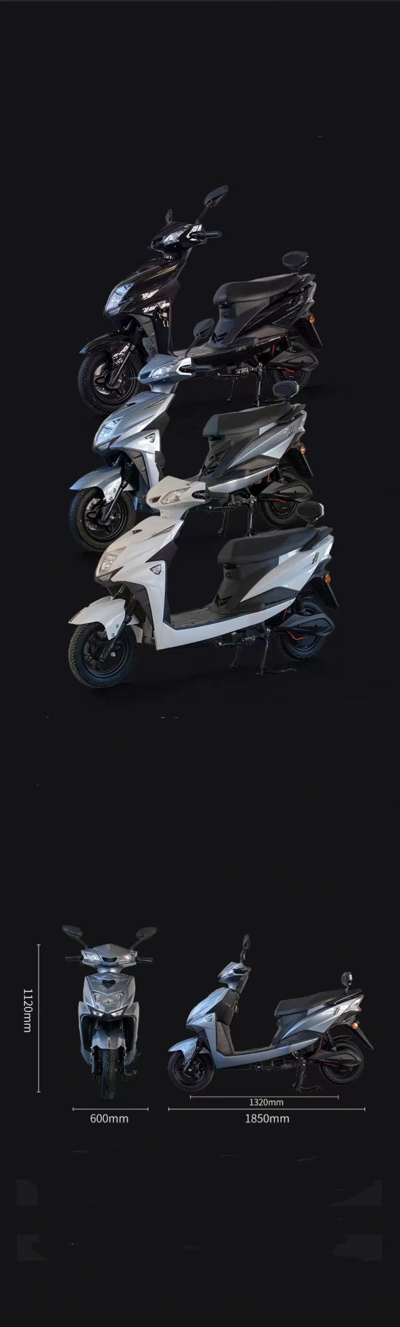 2024 Hot Sale 1000W Electric Moped E Bike Motorcycle Powerful Delivery Electric Motor Bikes for Adults