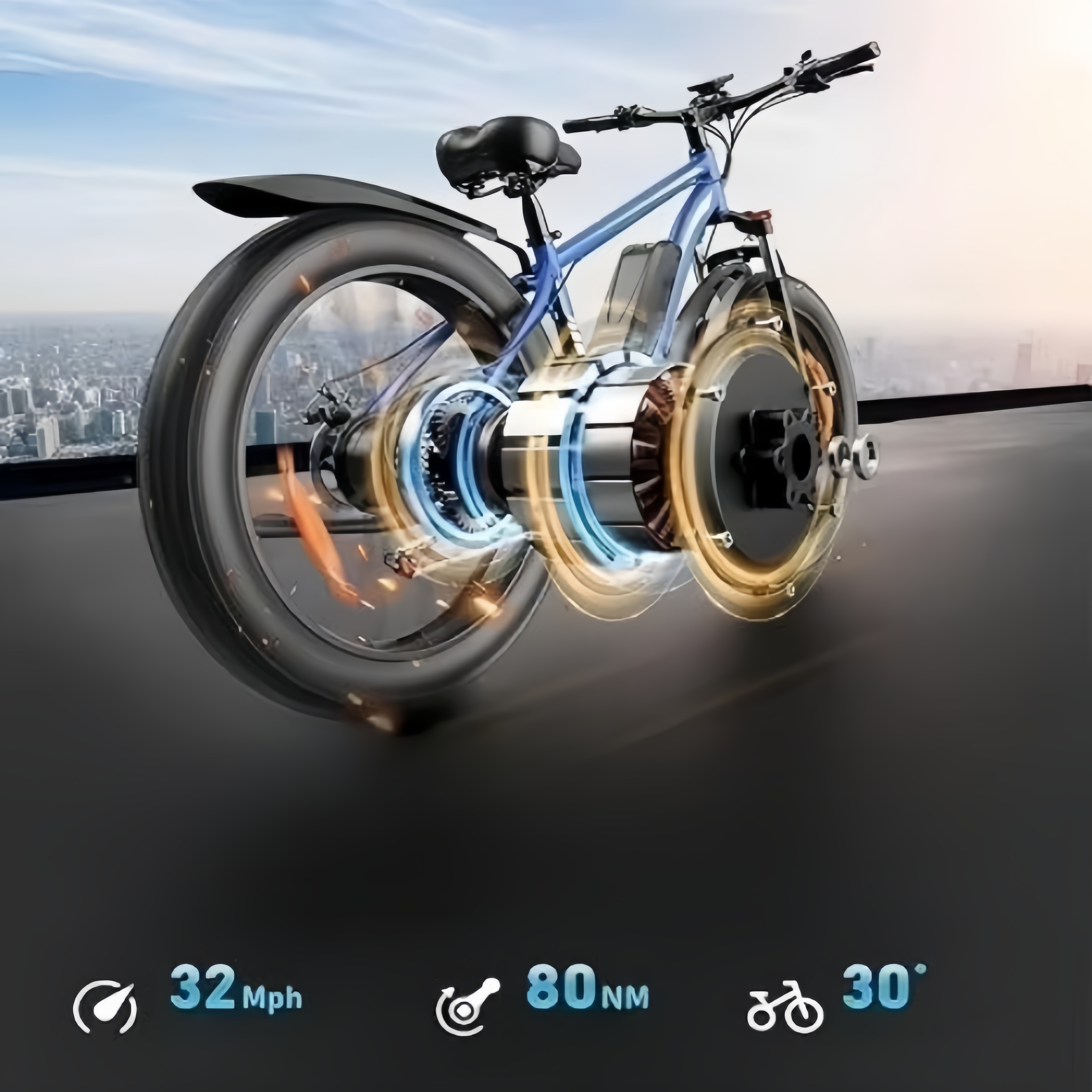 Full Suspension Fat Tire E Bike 1000w Motor 7-speed High Speed Adventure Electric Bikes with Date Display Screen