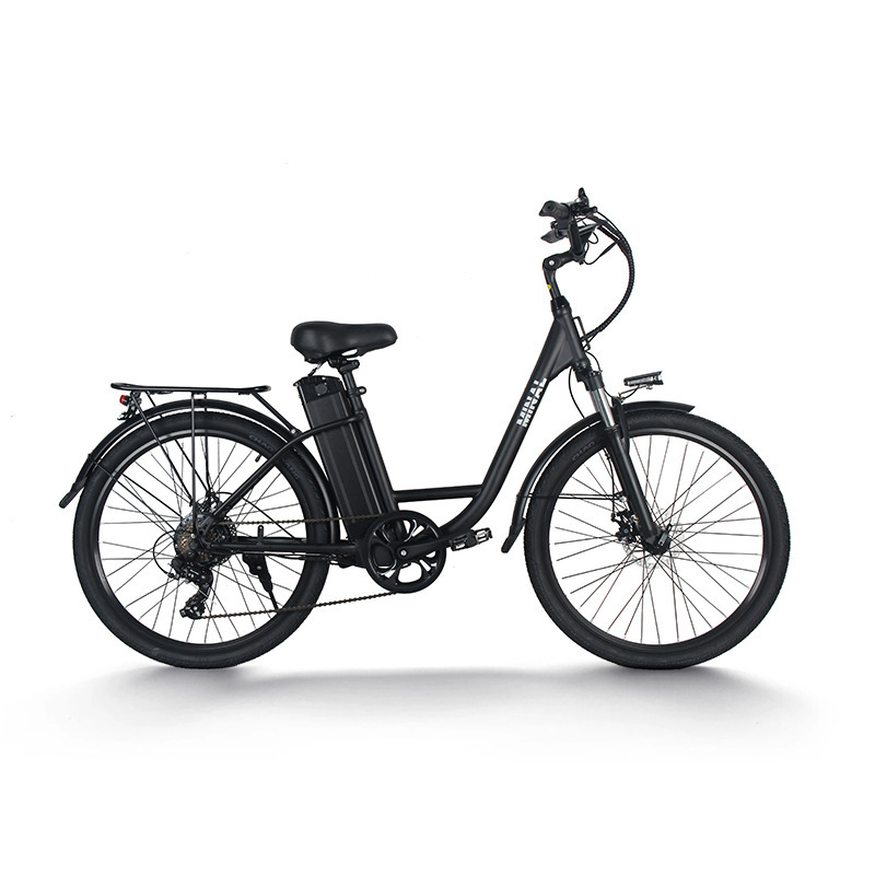 26 Inch Electric Hybrid Bike 48V10.5AH 250W Rear Hub Motor Lithium Battery 7 Speed Disc Brake City Commuter