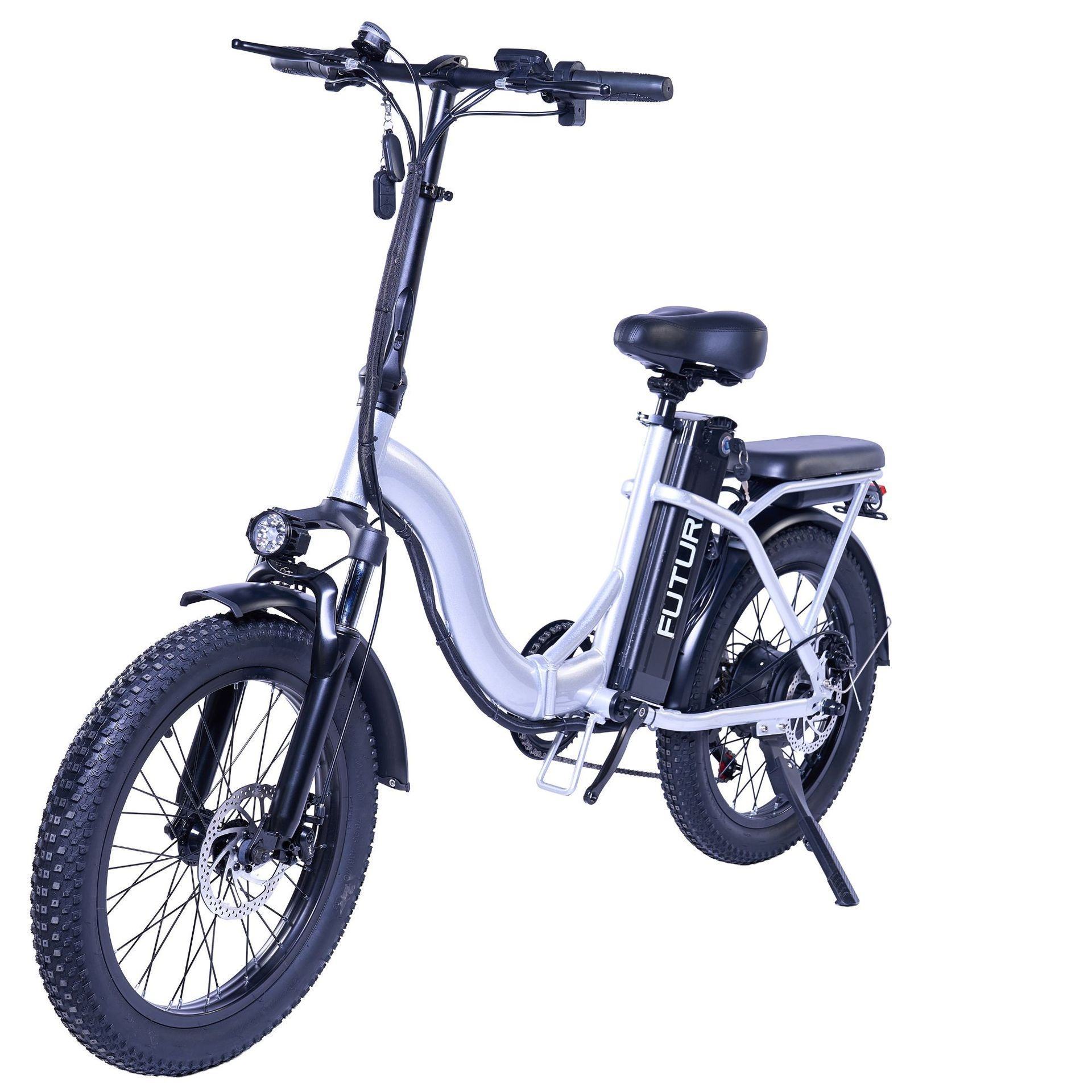 Electric Folding Bike 48V 500W Brushless Ebike Aluminum Alloy Frame Long Range Full Suspension Fatbike 20 Step Fat Tire