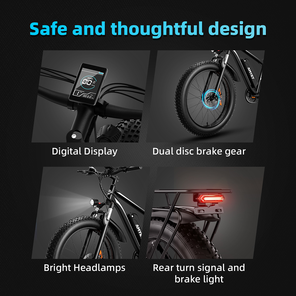Full Suspension Fat Tire E Bike 1000w Motor 7-speed High Speed Adventure Electric Bikes with Date Display Screen