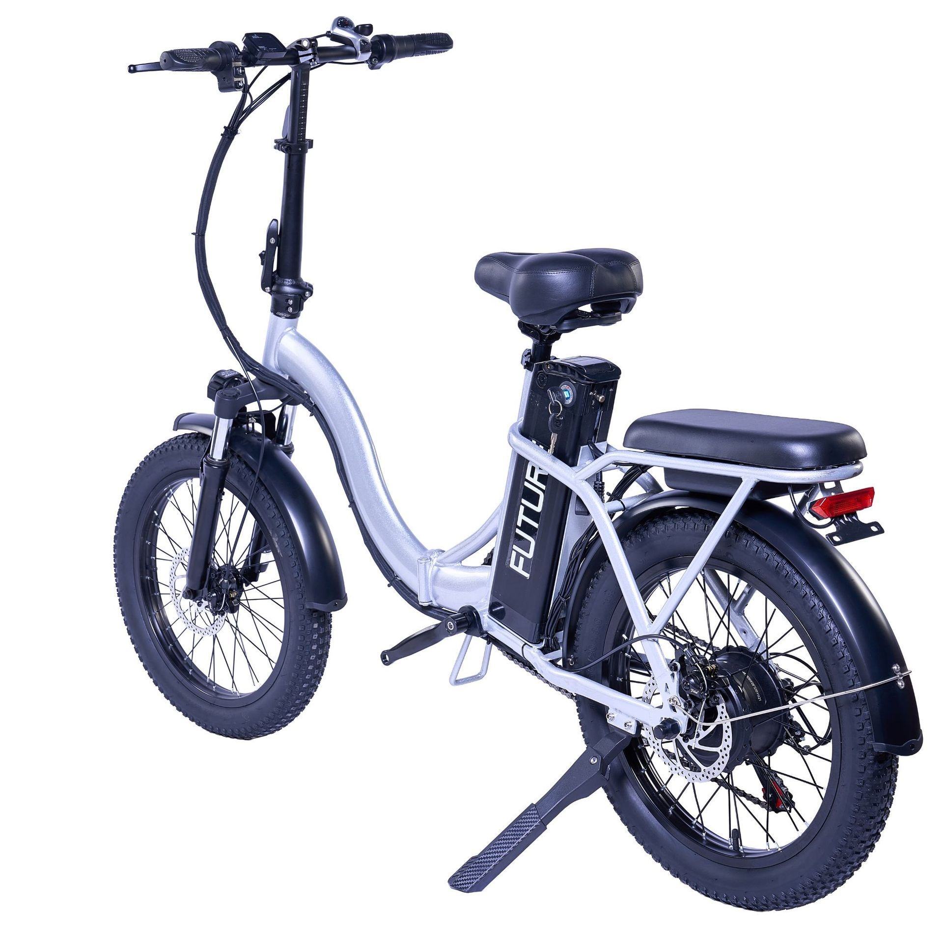 Electric Folding Bike 48V 500W Brushless Ebike Aluminum Alloy Frame Long Range Full Suspension Fatbike 20 Step Fat Tire