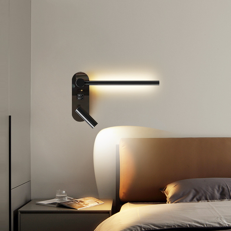 Rotatable Adjustable Headboard Reading Wall Lamp for Designer Hotels, Homestays, Bedrooms and Studies