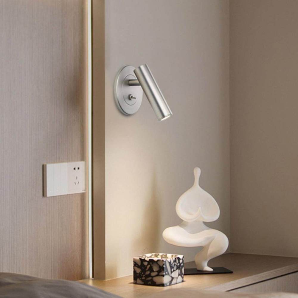 350° Rotatable LED Wall Sconce Adjustable Angle Bedside Reading Lamp Retro Brushed Spotlight