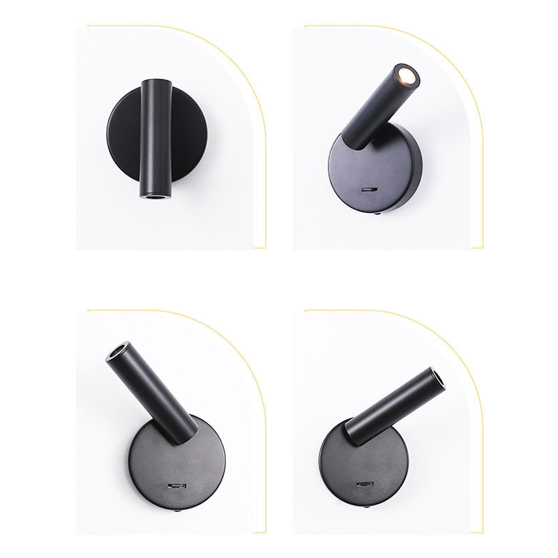 350° Rotatable LED Reading Wall Lamp Adjustable Angle Spotlight with Switch