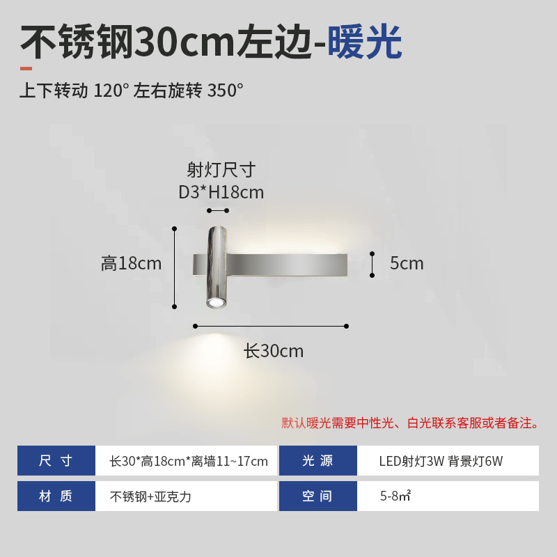 Long Strip LED Wall Sconce, Light Luxury Minimalist Spotlight for TV Background Wall, Stairway, Passageway, and Bedroom Bedside