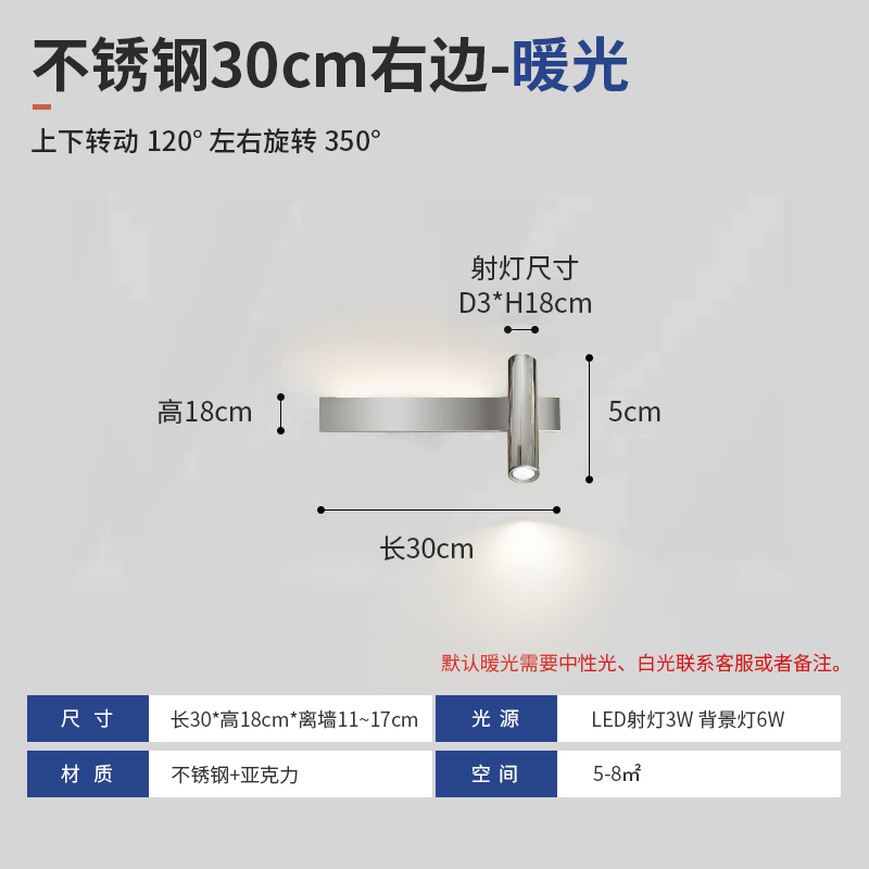 Long Strip LED Wall Sconce, Light Luxury Minimalist Spotlight for TV Background Wall, Stairway, Passageway, and Bedroom Bedside