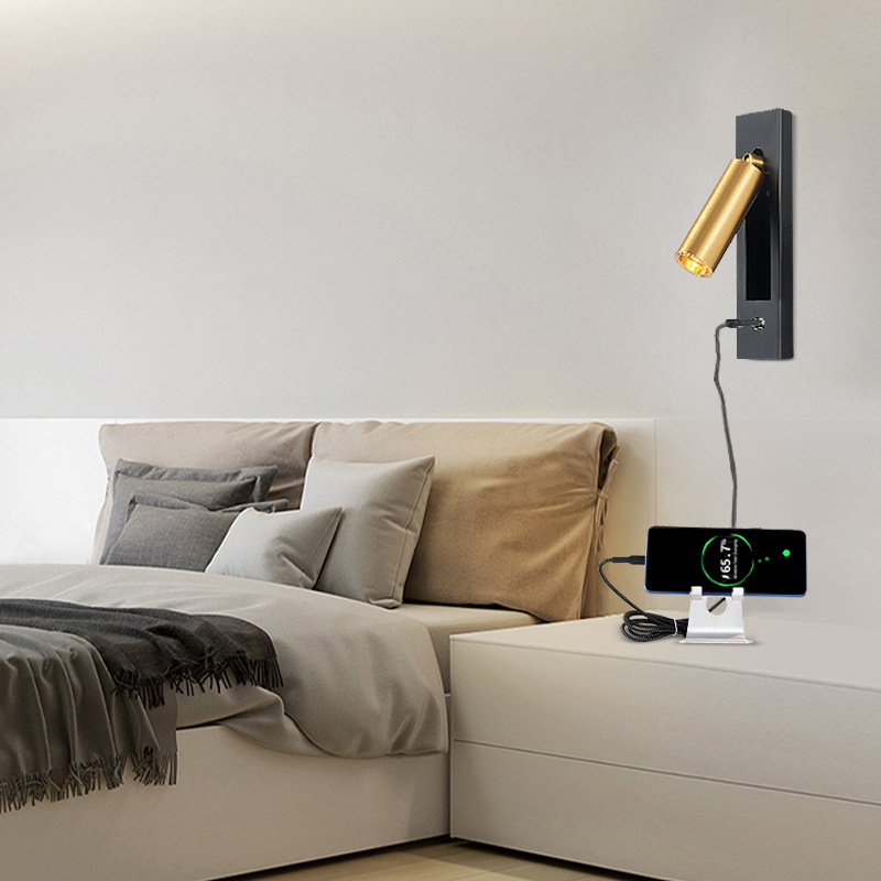 Recessed LED Wall Sconce, American Style Bedside Reading Light, Hotel Bedroom Wall Lamp with Creative Recessed Design, Guest Room Lighting Fixture