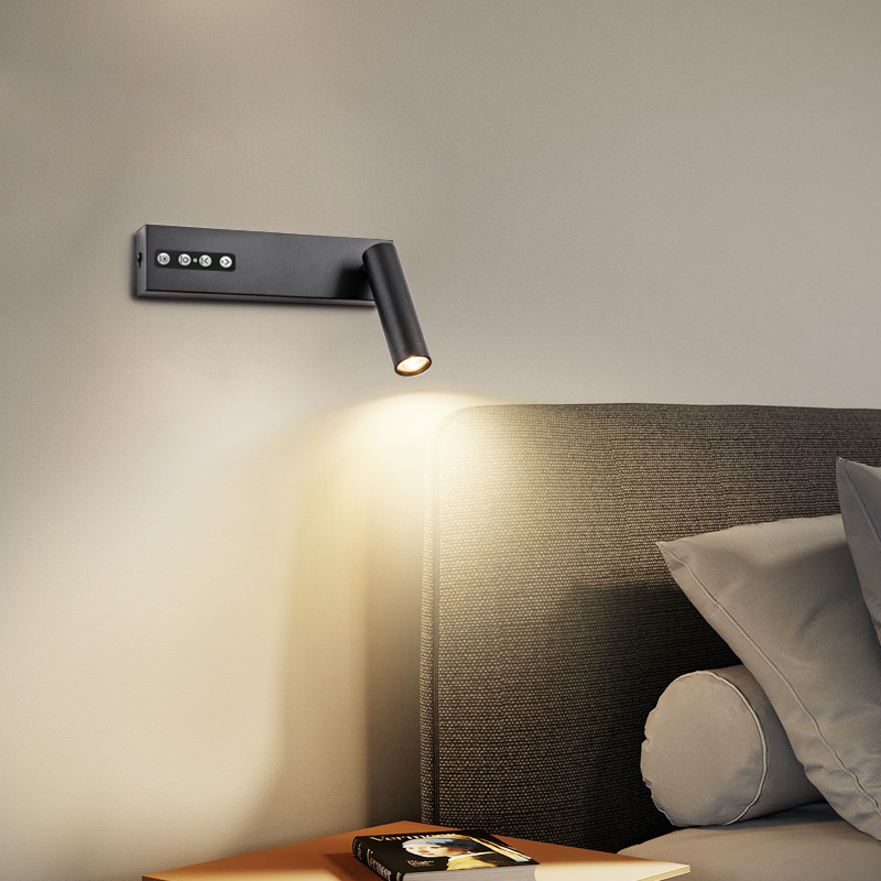 Modern Minimalist LED Wall Sconce for Bedroom Bedside Reading, Stepless Dimmable & Rotatable Adjustable Wall Lamp