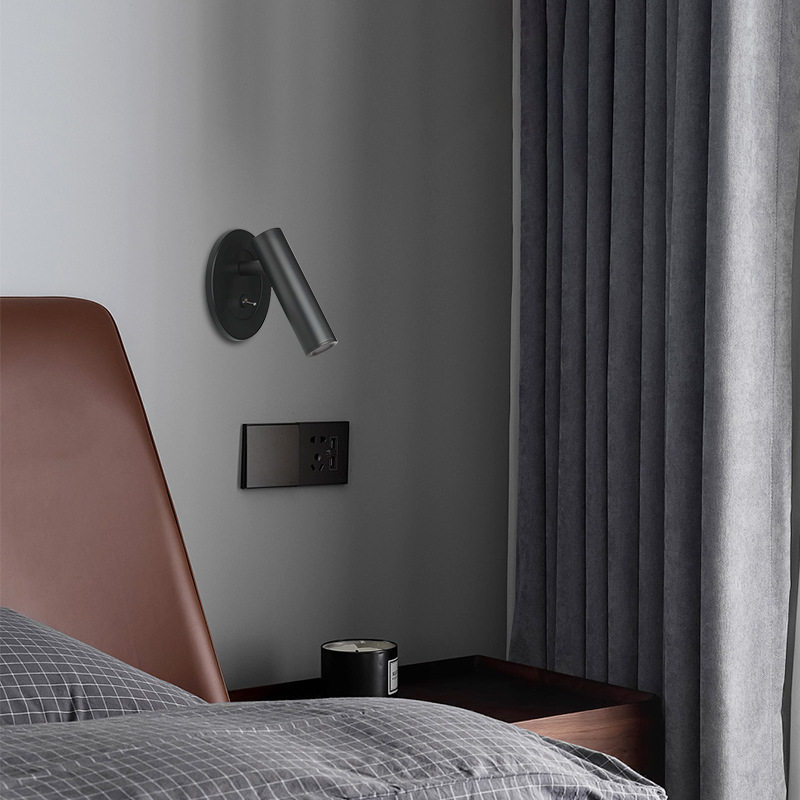 350° Rotatable LED Wall Sconce Adjustable Angle Bedside Reading Lamp Retro Brushed Spotlight