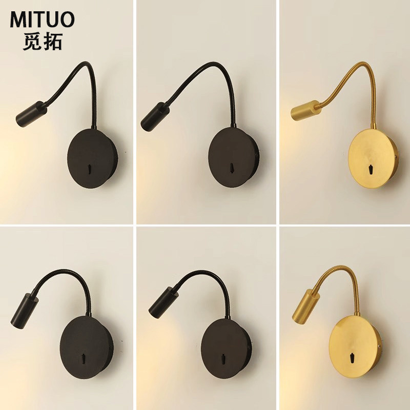 360° Bendable LED Gooseneck Wall Sconce Eye-Caring Reading Spotlight Modern Wall Light